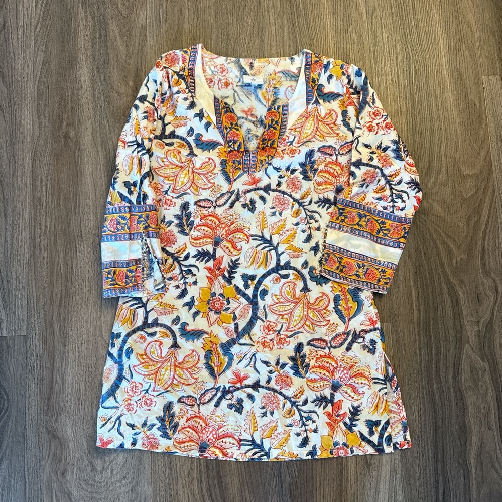 Pax Philomena Floral Tunic Dress with Multicolor Pattern